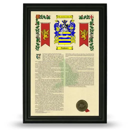 Pankratz Armorial History Framed - Black