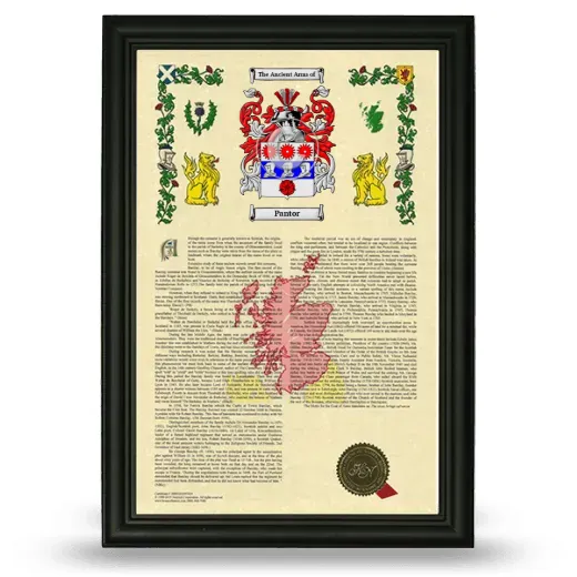 Pantor Armorial History Framed - Black