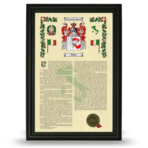 Pasca Armorial History Framed - Black