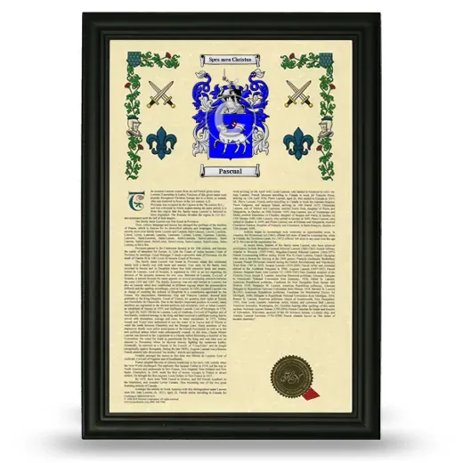 Pascual Armorial History Framed - Black