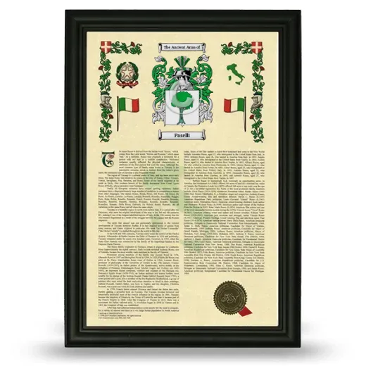 Paselli Armorial History Framed - Black