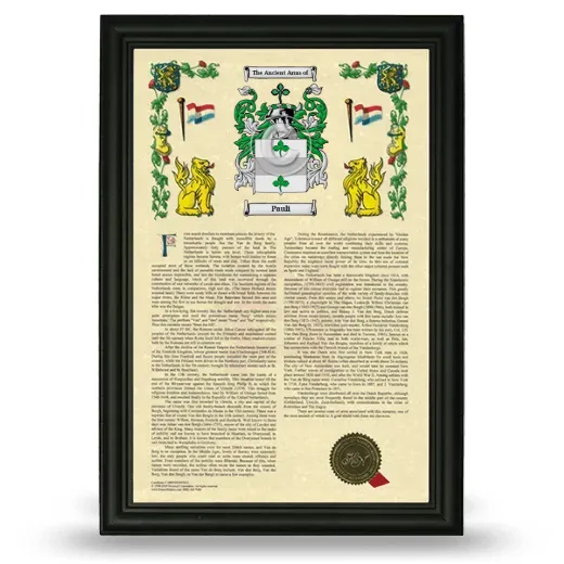 Pauli Armorial History Framed - Black
