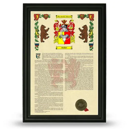Pavlov Armorial History Framed - Black