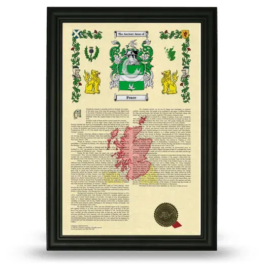 Peace Armorial History Framed - Black