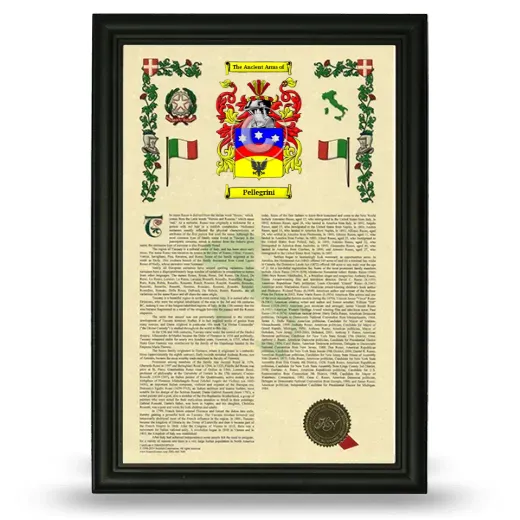 Pellegrini Armorial History Framed - Black