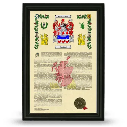 Penland Armorial History Framed - Black