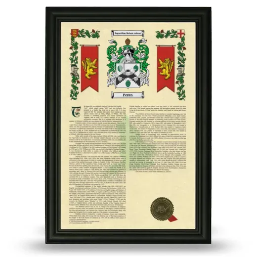 Peran Armorial History Framed - Black