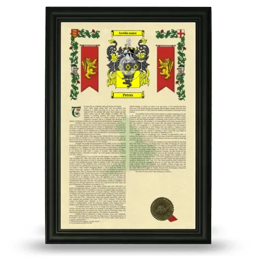Peters Armorial History Framed - Black