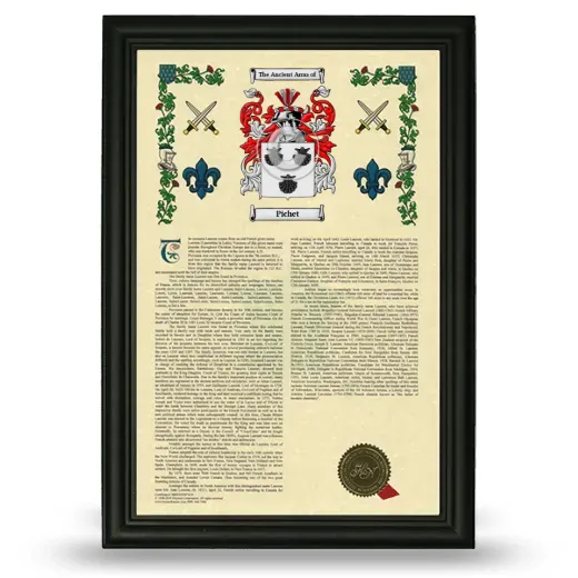 Pichet Armorial History Framed - Black