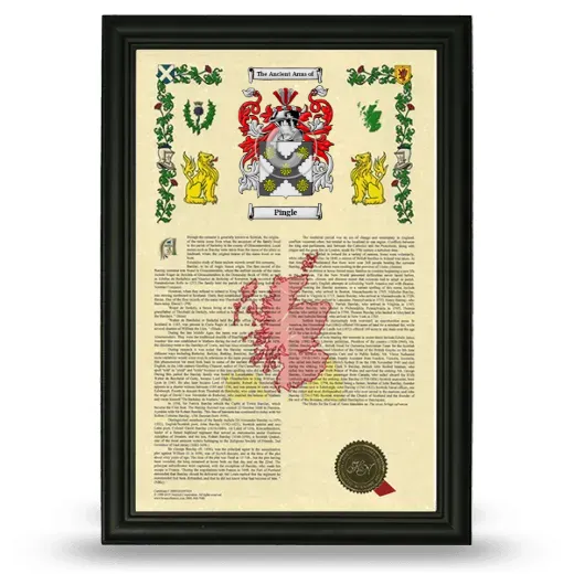 Pingle Armorial History Framed - Black