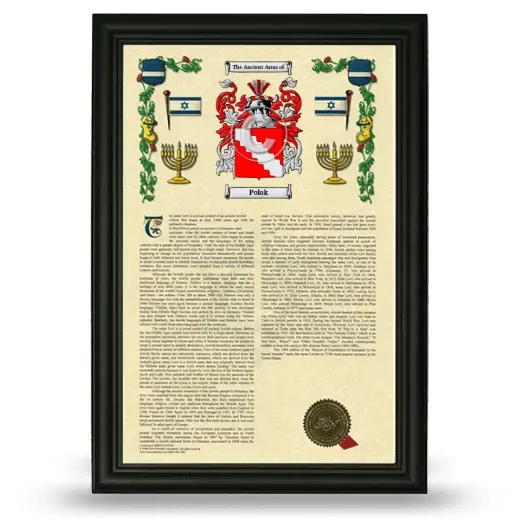 Polak Armorial History Framed - Black