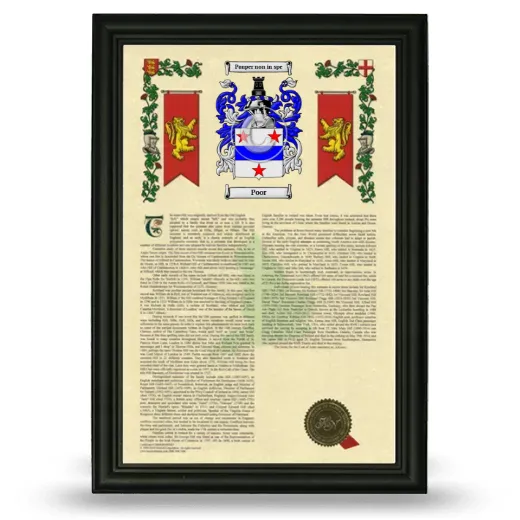Poor Armorial History Framed - Black