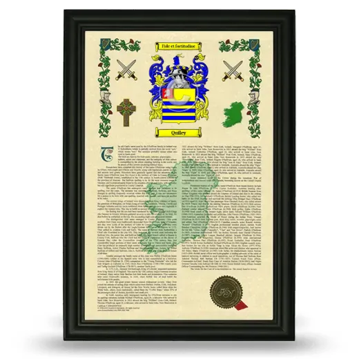 Quiley Armorial History Framed - Black