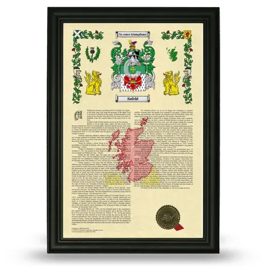 Rafeld Armorial History Framed - Black