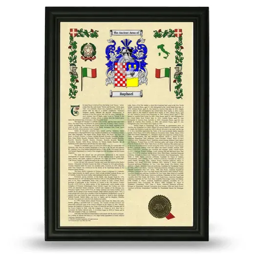 Raphael Armorial History Framed - Black