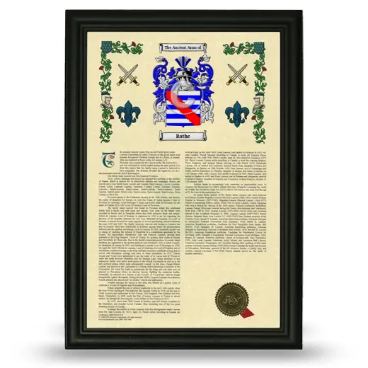 Rathe Armorial History Framed - Black