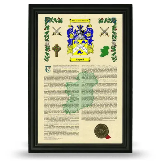 Regend Armorial History Framed - Black