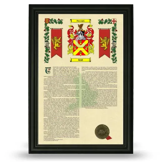 Reid Armorial History Framed - Black