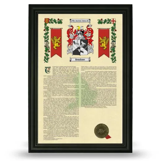 Renshore Armorial History Framed - Black