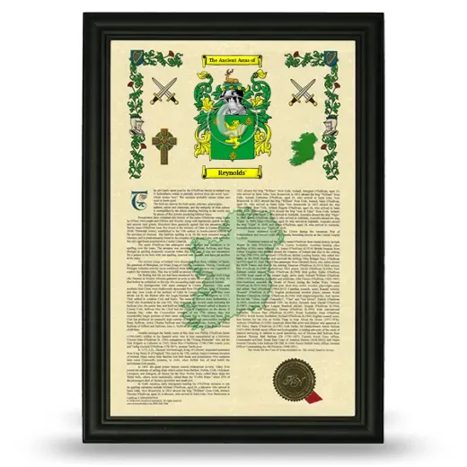 Reynolds' Armorial History Framed - Black
