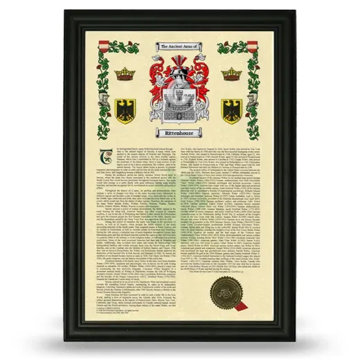 Rittenhouse Armorial History Framed - Black