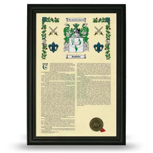Rondelet Armorial History Framed - Black