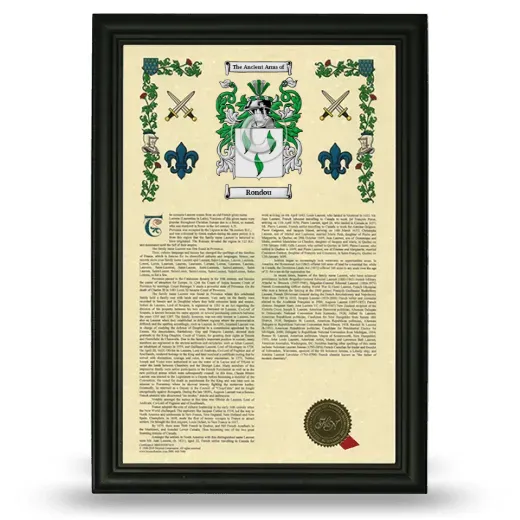 Rondou Armorial History Framed - Black