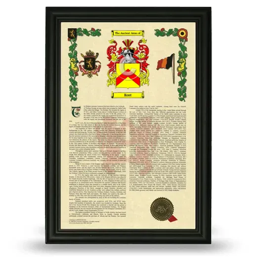 Rost Armorial History Framed - Black