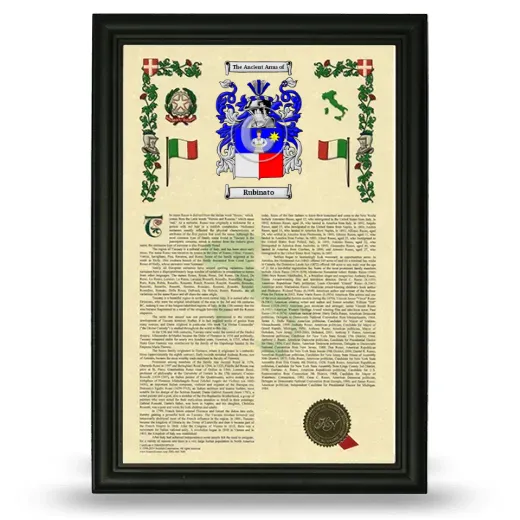 Rubinato Armorial History Framed - Black