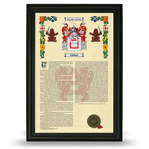 Rudford Armorial History Framed - Black