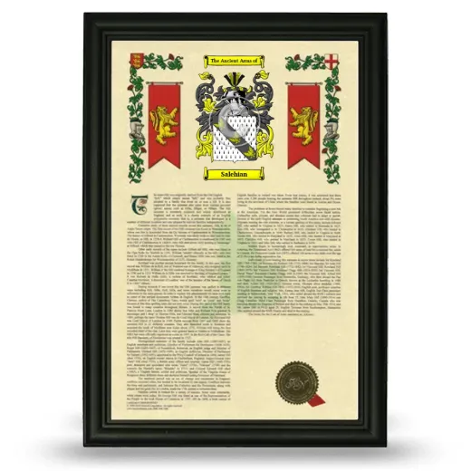 Salehian Armorial History Framed - Black