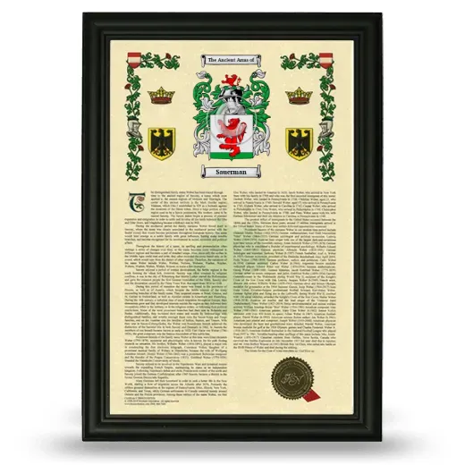 Sauerman Armorial History Framed - Black
