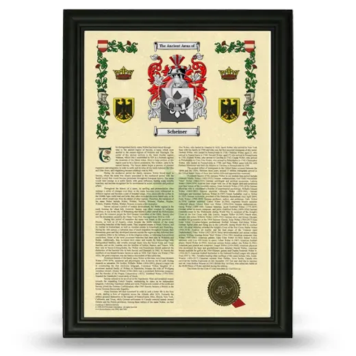 Scheiner Armorial History Framed - Black