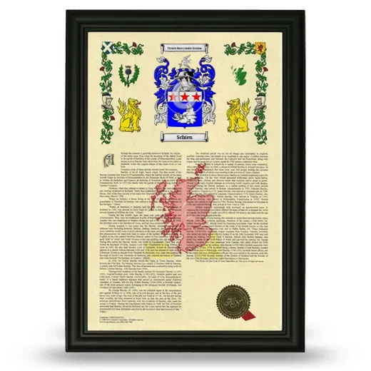 Schien Armorial History Framed - Black