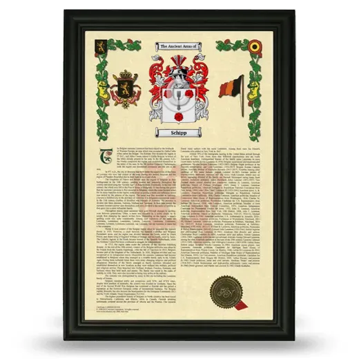 Schipp Armorial History Framed - Black