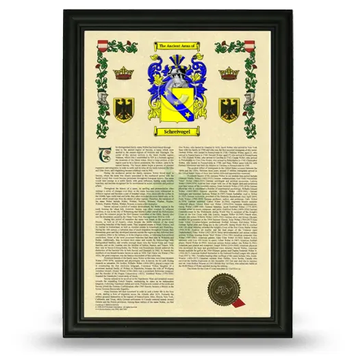 Schreivogel Armorial History Framed - Black