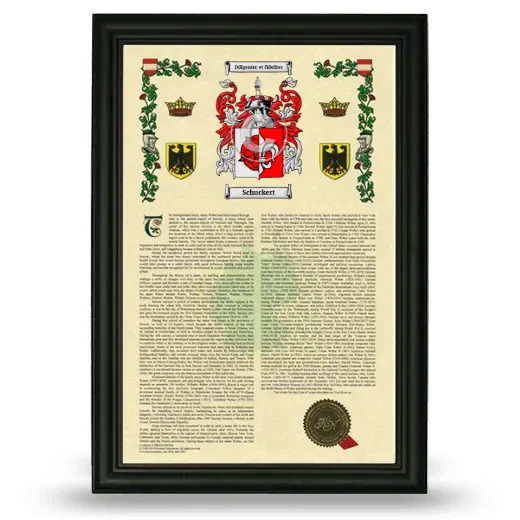 Schuckert Armorial History Framed - Black