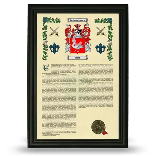 Scion Armorial History Framed - Black