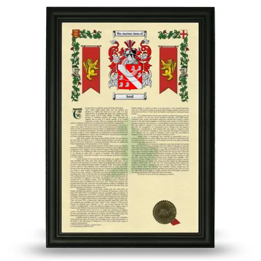 Scul Armorial History Framed - Black
