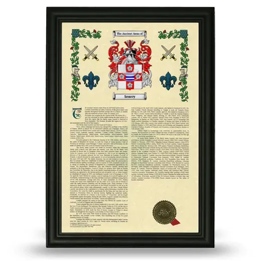 Searcy Armorial History Framed - Black