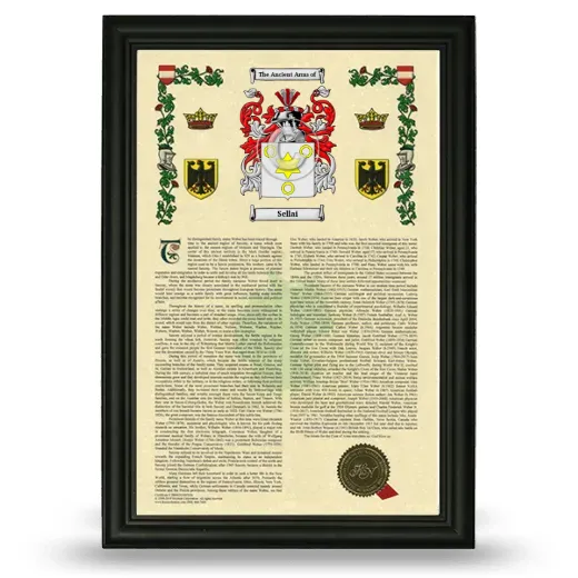 Sellai Armorial History Framed - Black