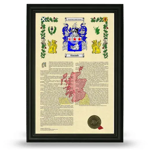 Shanndy Armorial History Framed - Black