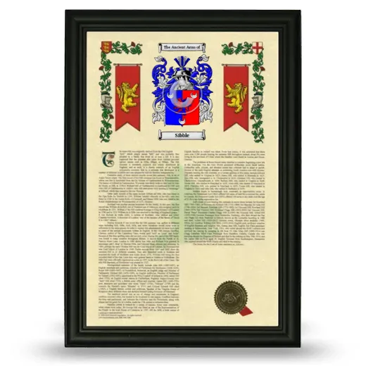 Sibble Armorial History Framed - Black