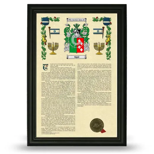 Sigal Armorial History Framed - Black