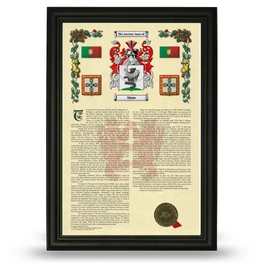 Simo Armorial History Framed - Black