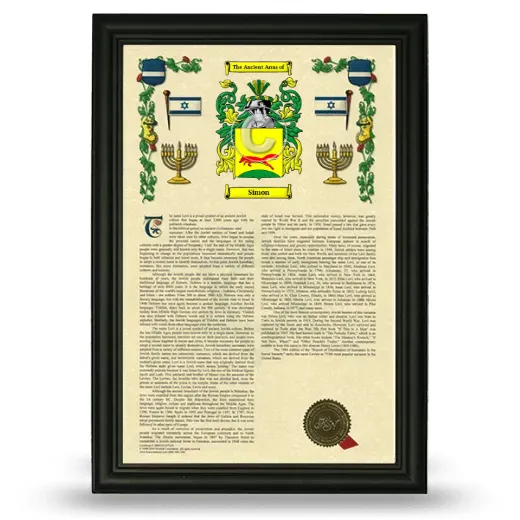 Simon Armorial History Framed - Black