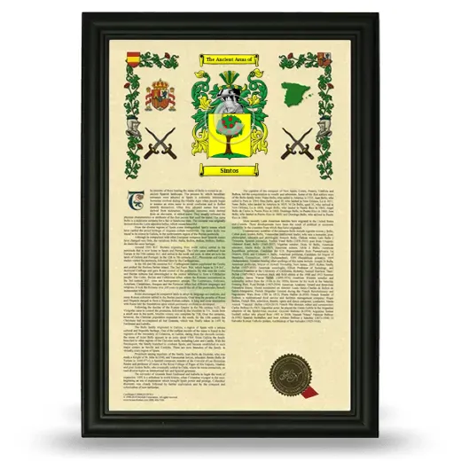 Sintos Armorial History Framed - Black