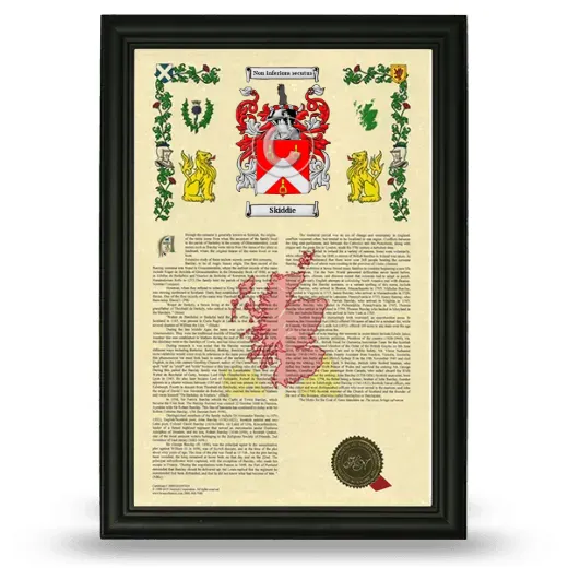 Skiddie Armorial History Framed - Black