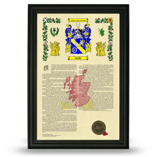 Smilly Armorial History Framed - Black