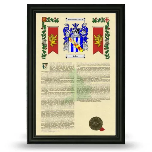 Sollar Armorial History Framed - Black